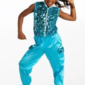 WEISSMAN Sequin Satin Jogger Set (scrunchie not included)